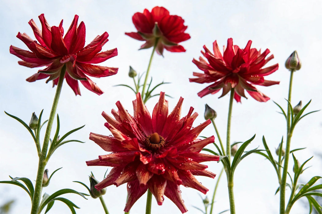 Ranunculus Flower Collection - Butterfly Ranunculus Hades Red 60-70CM (120 STEMS / BX)