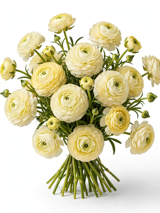 Next Day Delivery - Butterfly Ranunculus Yellow Cream Litai 60-70 cm - 120 Stems [LIMITED]