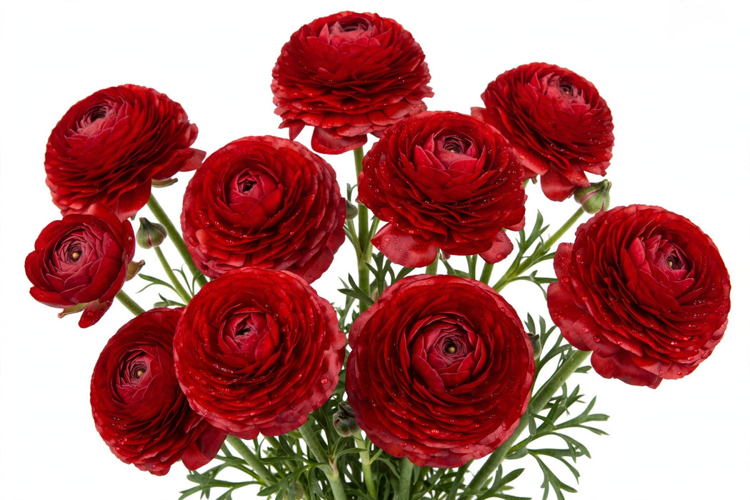 Ranunculus Flower Collection - Butterfly Ranunculus Hades Red 60-70CM (120 STEMS / BX)