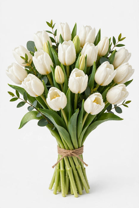 Tulips White - 20 Bunches/Hamp