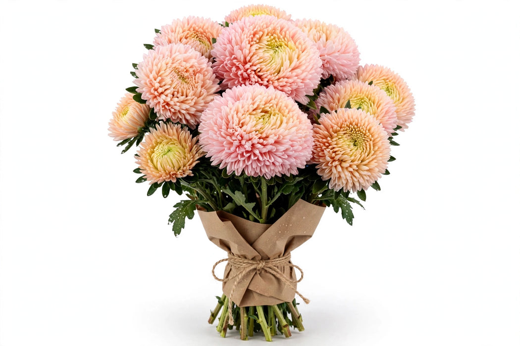 Pompon Mums Peach - 100 Stems/Box