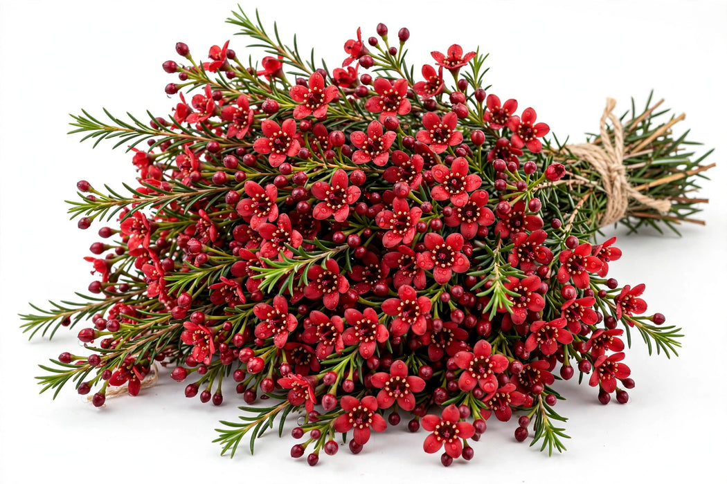 Wax Flower Tinted Red - 14 Bunches/Box