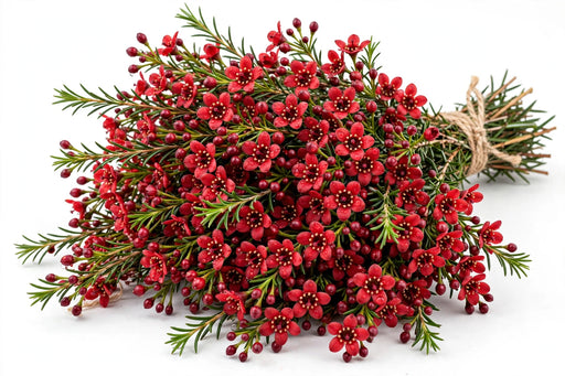 Wax Flower Tinted Red - 14 Bunches/Box
