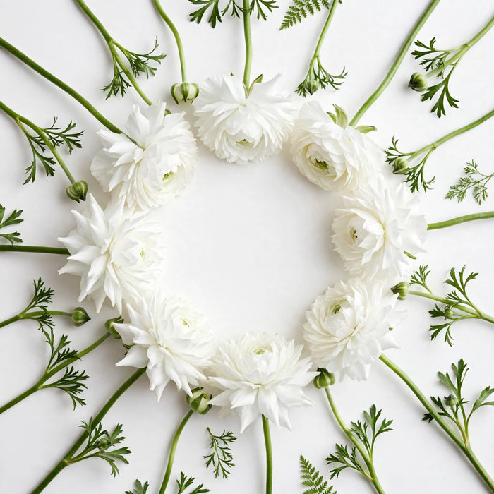 Ranunculus Flower Collection - Butterfly Ranunculus Graces White 60-70CM (120 STEMS / BX)