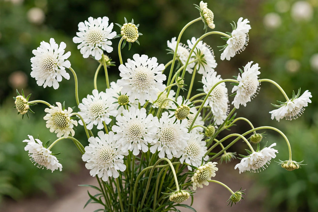 Next Day Delivery - SCABIOSA FOCAL WHITE 60cm 10st X120 - White - 120 Stems [Limited]