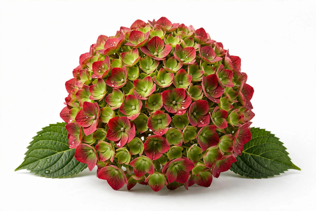Hydrangea Classic Green-red 50CM 16CM - Bicolor Green-Red - 10 Stems