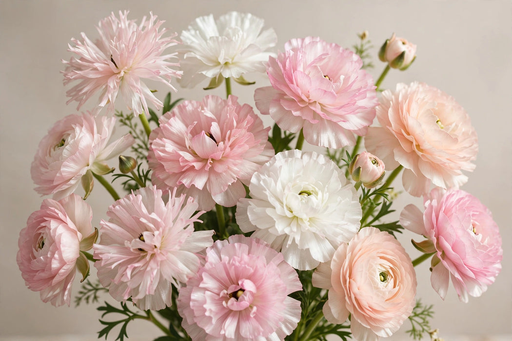 Ranunculus Flower Collection - Butterfly Ranunculus Assorted 30 Ariadne + 90 Hades 60-70CM (120 STEMS / BX)