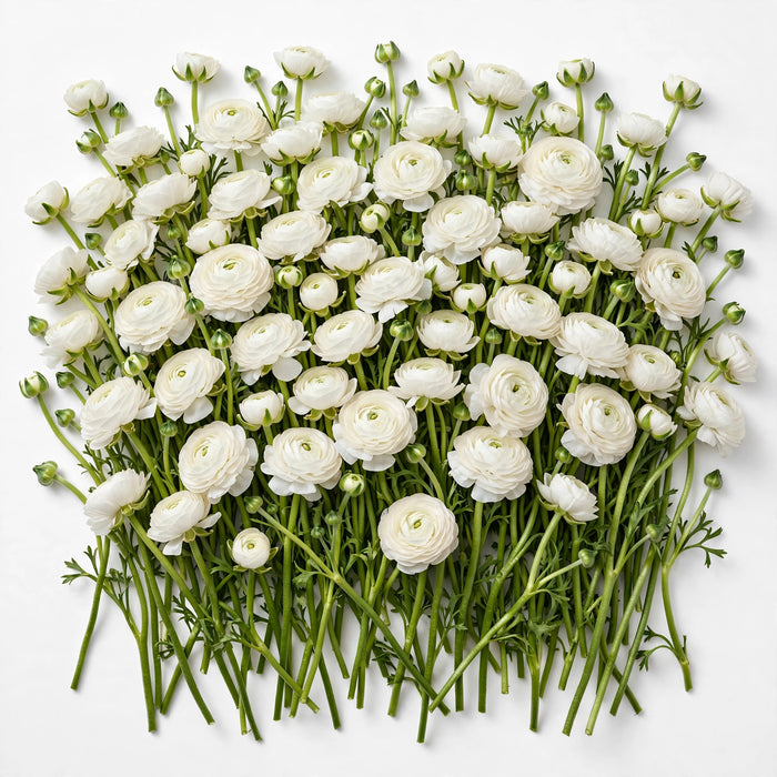 The Ranunculus Collection - Ranunculus White 30-40CM (100 STEMS / BX)