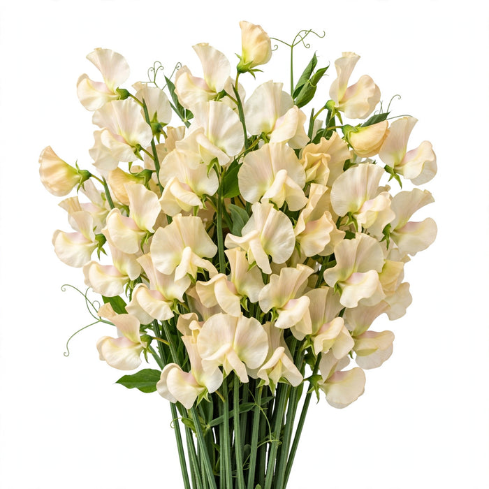 Next Day Delivery - LATHYRUS NAOMI PREMIUM 45cm 25st - Cream - 100 Stems [LIMITED]