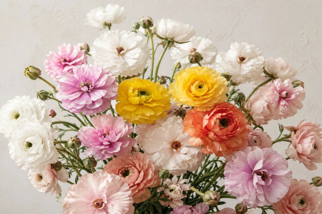 Ranunculus Flower Collection - Butterfly Ranunculus Assorted 6 Colors 40-50CM (120 STEMS / BX)