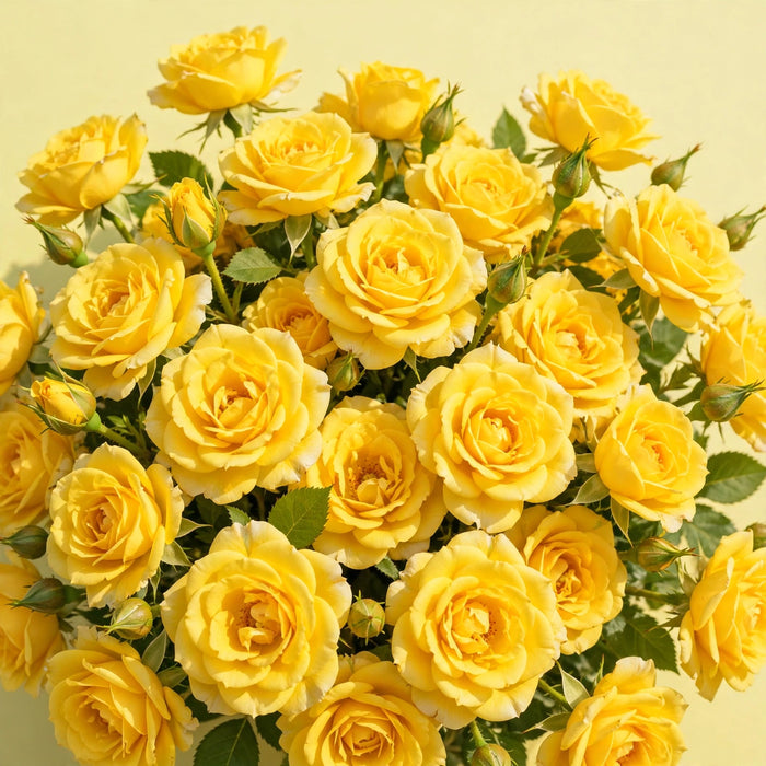 Next Day Delivery - ROSE CATALINA 50cm 5cm 25st - Yellow - 100 Stems [Limited]