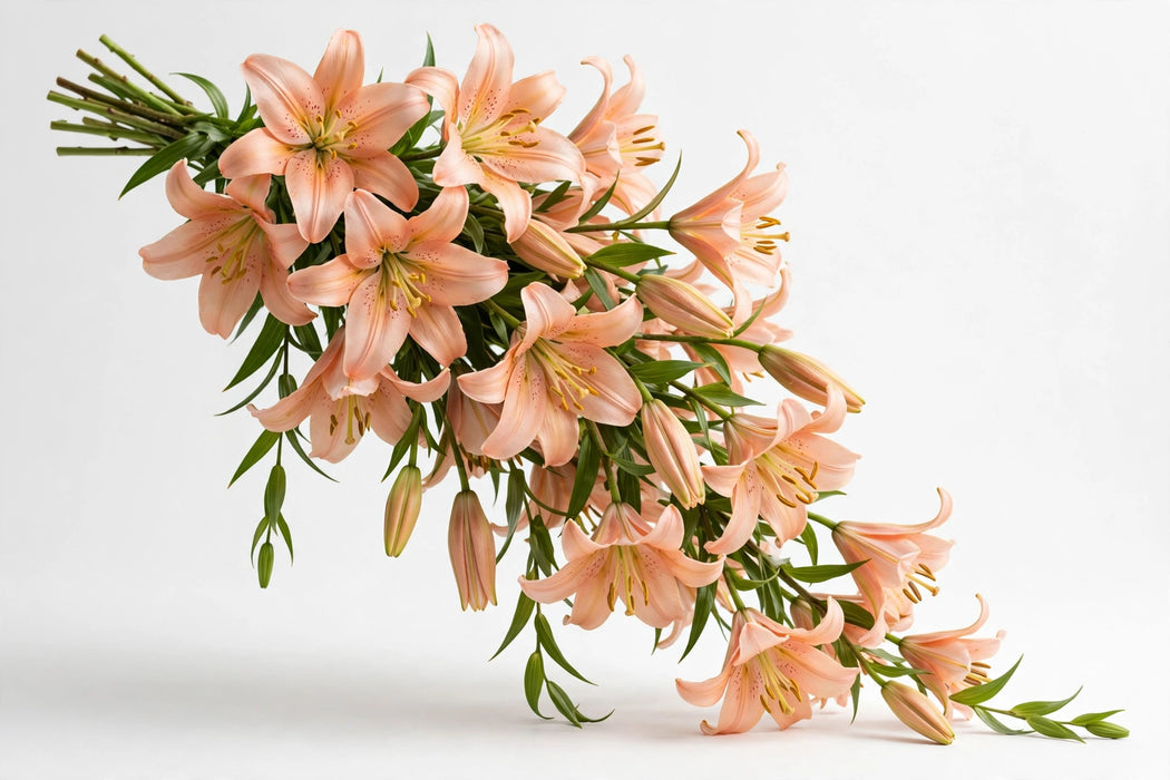 Next Day Delivery - LILY LA MENORCA (NEUMANN) 2+ 70cm 10st - Peach - 70 Stems [LIMITED]