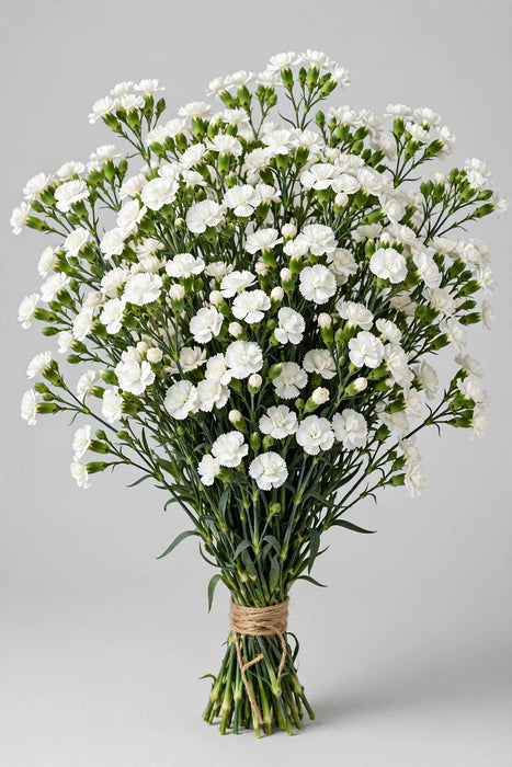 Mini Carnation White - 15 Bunches