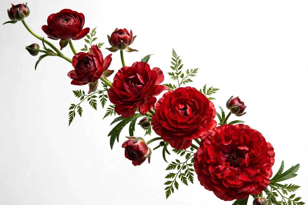 Ranunculus Flower Collection - Butterfly Ranunculus Hades Red 60-70CM (120 STEMS / BX)