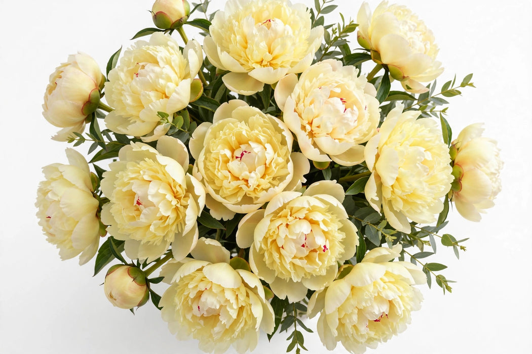 Next Day Delivery - Peonies Butter Yellow Sunny Girl 40-50 cm - 70 Stems [LIMITED]