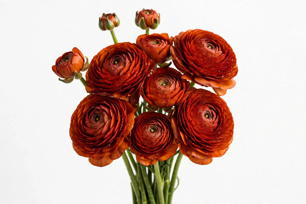 Ranunculus Flower Collection - Ranunculus Dark Orange 40-50CM (120 STEMS / BX)