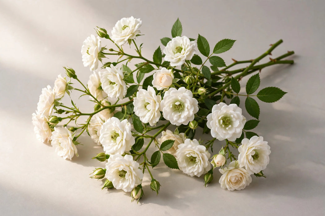 Next Day Delivery - Spray Roses White Majolika 50CM 120ST/BX