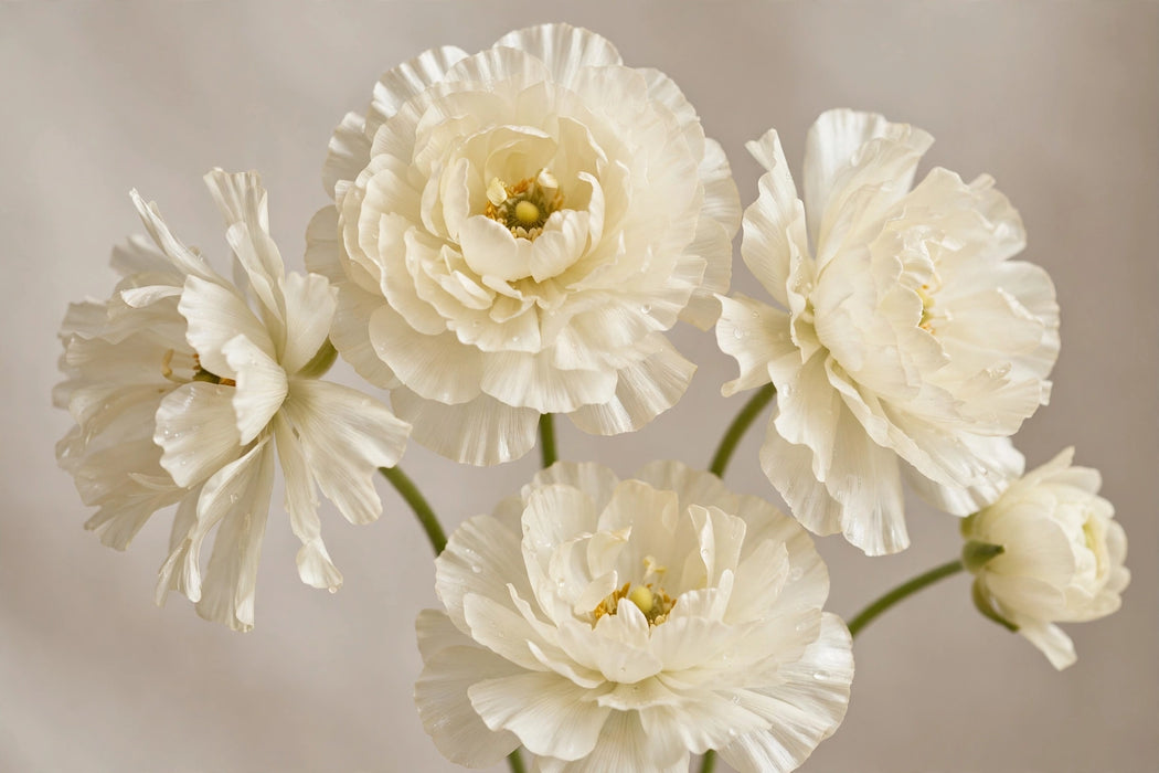 Ranunculus Flower Collection - Butterfly Ranunculus Graces White - Cream 50-60CM (120 STEMS / BX)