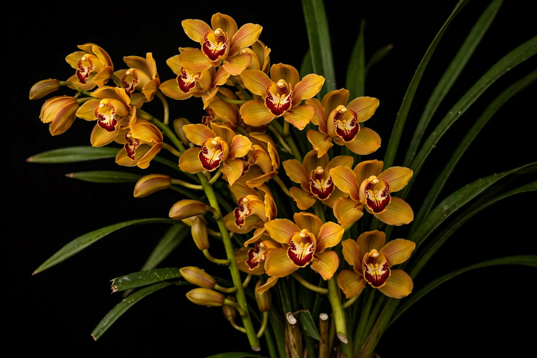 Next Day Delivery - CYMBIDIUM SUNGOLD 60cm 8+ - New - 10 Stems [Limited]