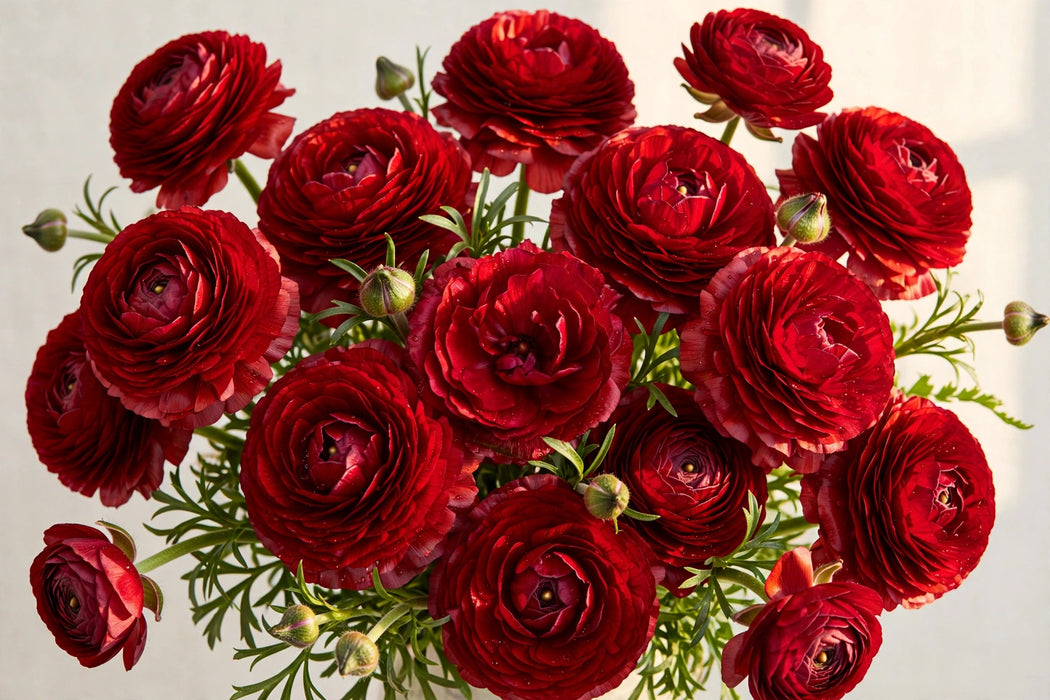 Ranunculus Flower Collection - Butterfly Ranunculus Hades Red 40-50CM (120 STEMS / BX)