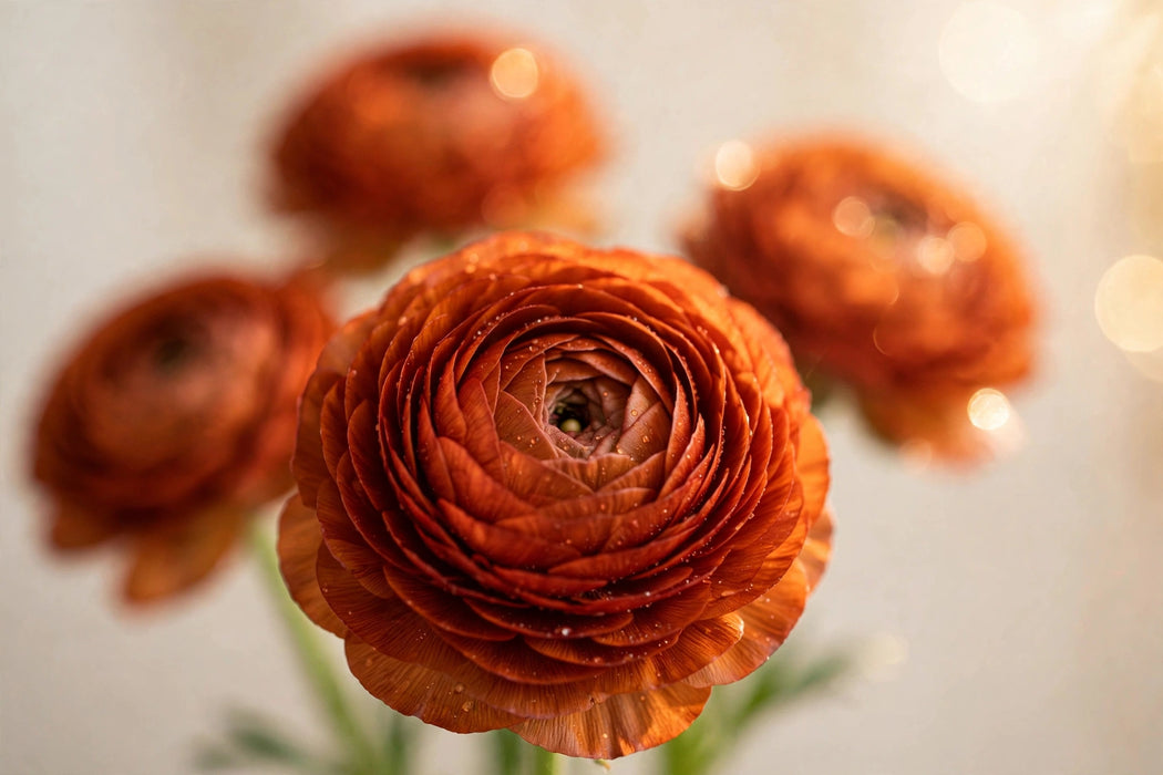Ranunculus Flower Collection - Ranunculus Dark Orange 40-50CM (120 STEMS / BX)