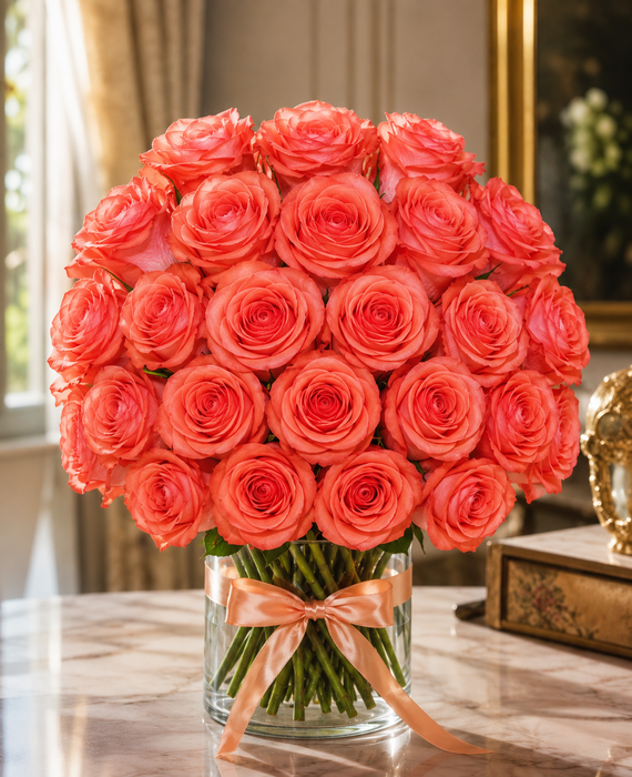 Smart Buy $2.25/Stem Farm Direct Coral Sunset Roses (100 STEMS) - U.S. Delivery Coast to Coast