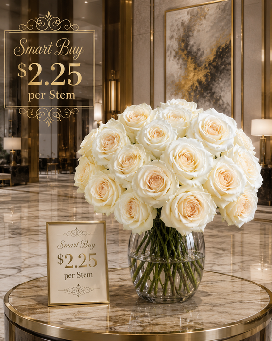 Smart Buy $2.25/Stem Farm Direct Candlelight Garden Roses (100 STEMS) - U.S. Delivery Coast to Coast