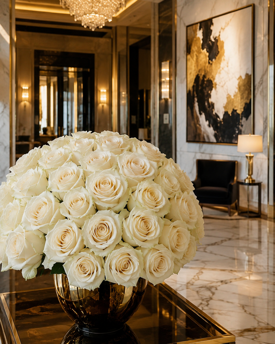Smart Buy $2.25/Stem Farm Direct Vendela Roses Creamy White (100 Stems) - U.S. Delivery Coast to Coast