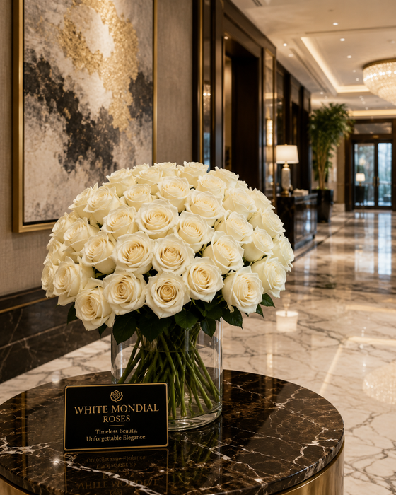 Smart Buy $2.25/Stem Farm Direct White Mondial Roses (100 STEMS) - U.S. Delivery Coast to Coast