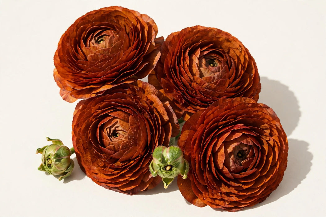 Ranunculus Flower Collection - Ranunculus Dark Orange 40-50CM (120 STEMS / BX)