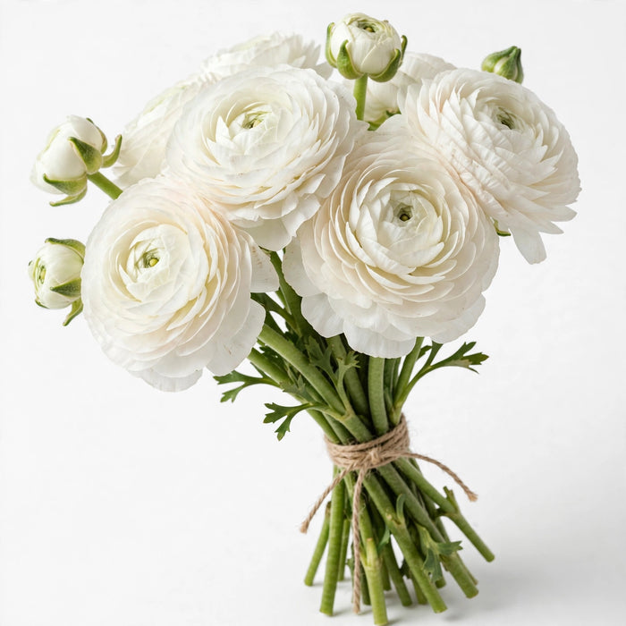 Next Day Delivery - RANUNCULUS WHITE 40cm 10st - White - 120 Stems [LIMITED]