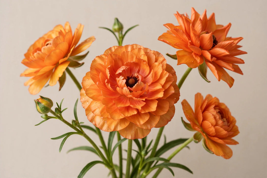 Ranunculus Flower Collection - Butterfly Ranunculus Phosphorus Orange 50-60CM (120 STEMS / BX)