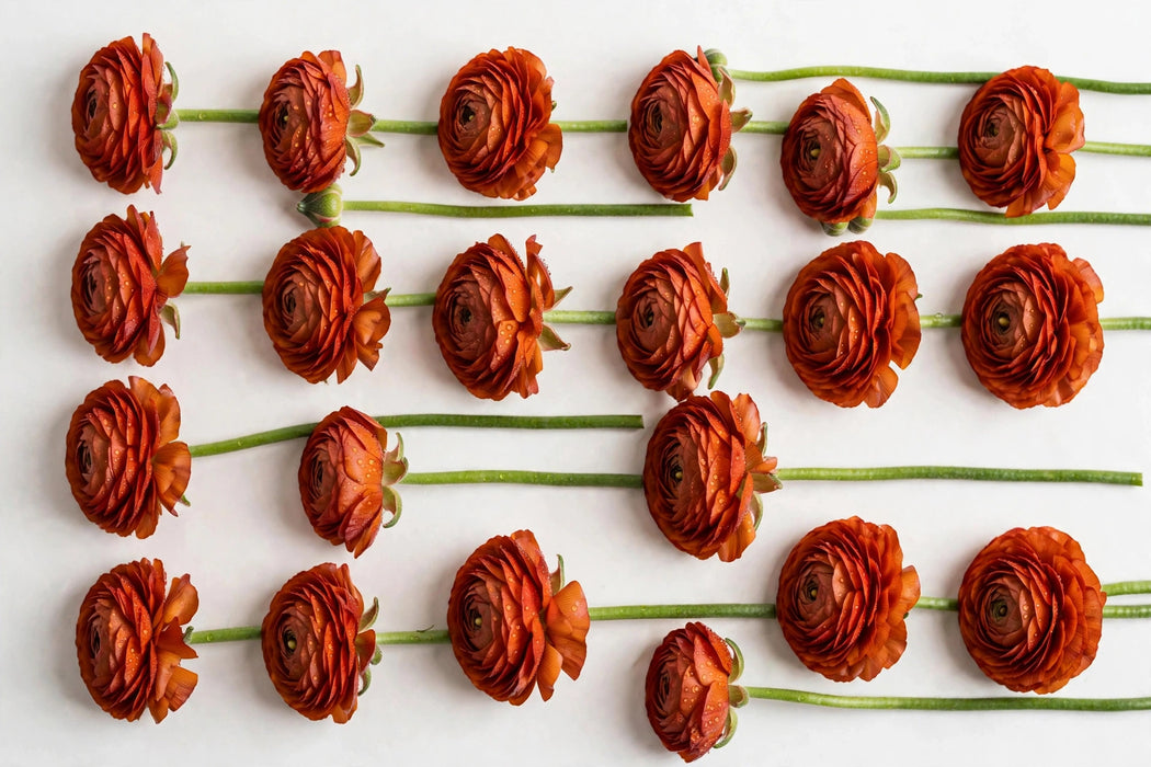 Ranunculus Flower Collection - Ranunculus Dark Orange 40-50CM (120 STEMS / BX)