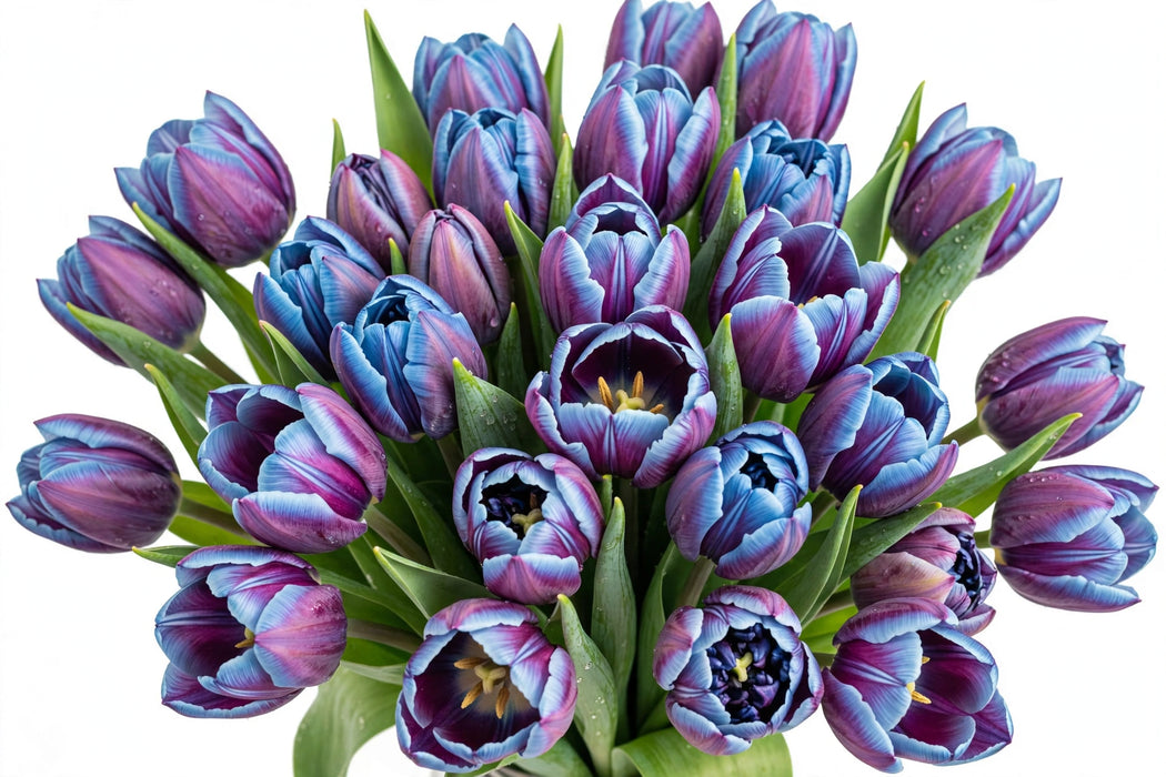 Tulip Collective - Dyed Gypsy Blue 37Cm 35Gr - Bicolor Blue/Purple - 150 Stems