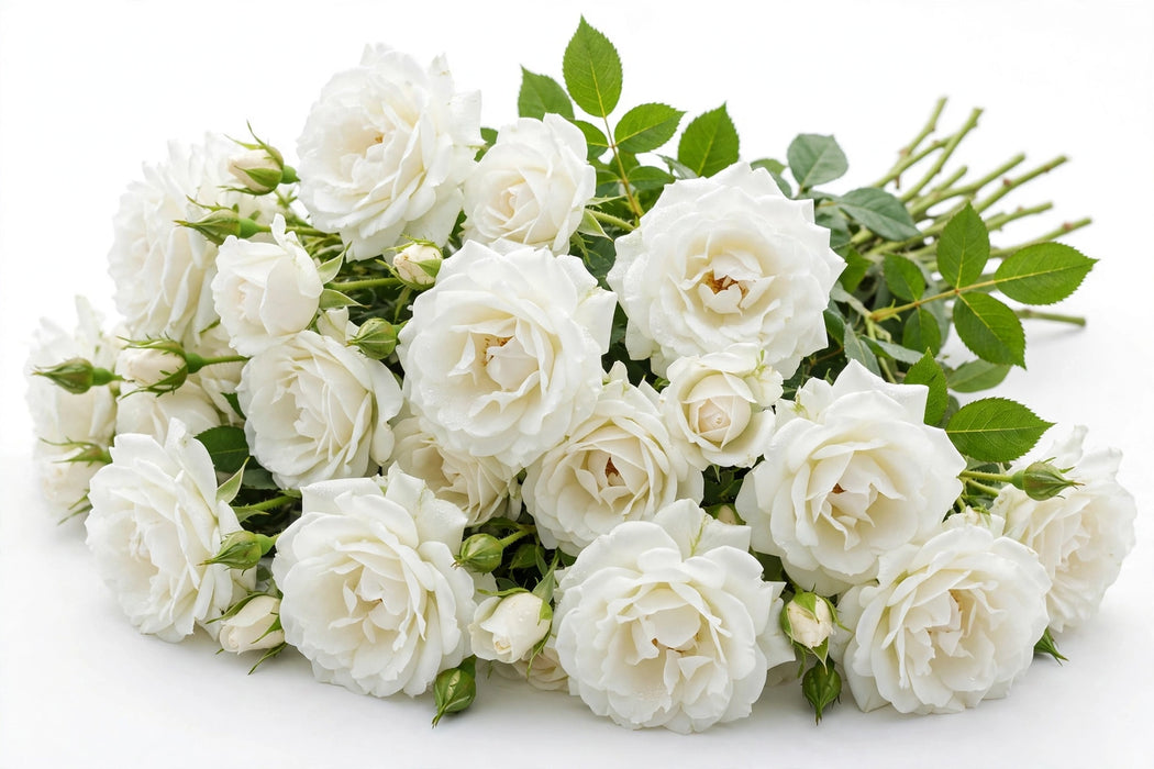 Next Day Delivery - ROSE PLAYA BLANCA 40cm 4,5cm 25st x125 - White - 125 Stems [Limited]