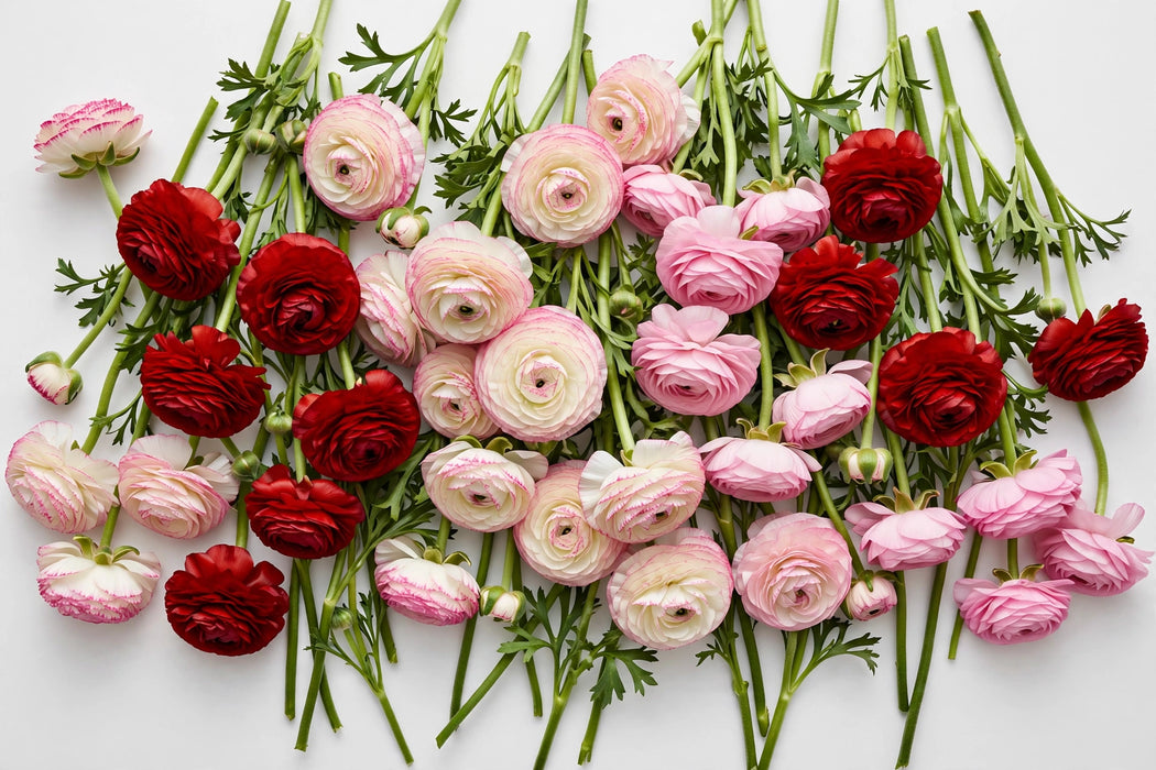 The Ranunculus Collection - Romance Ranunculus Assorted 30 Get Lucky + 30 Hydra + 40 Seine 30-40CM (100 STEMS / BX)