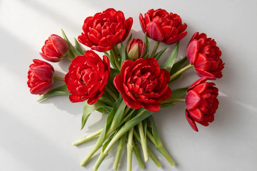 Tulip Collective - Dyed Double Sexy Red 37cm 35gr (50 STEMS / BX)