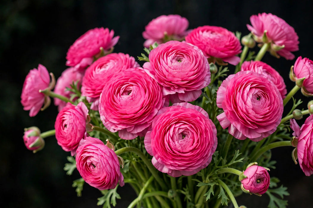Next Day Delivery - RANUNCULUS PON-PON DRAGON FRUIT 40cm 10st - Hot Pink - 120 Stems [Limited]