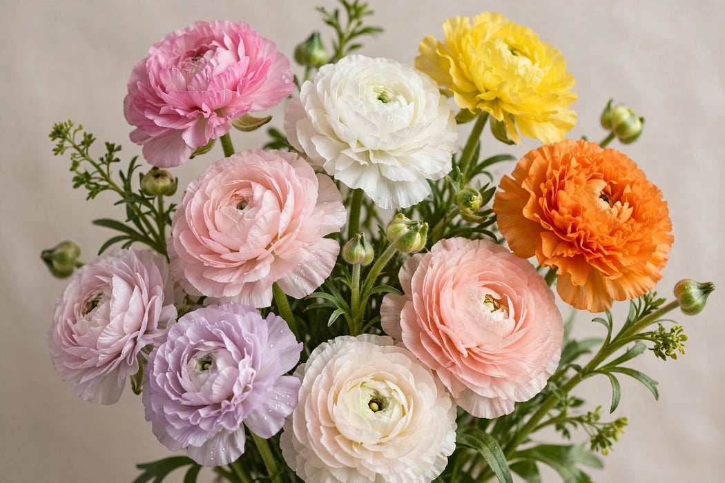 Ranunculus Flower Collection - Butterfly Ranunculus Assorted 8 Colors 50-60CM (120 STEMS / BX)