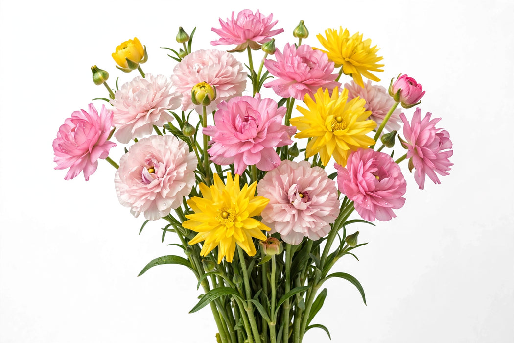 Ranunculus Flower Collection - Butterfly Ranunculus Assorted 40 Ariadne + 40 Hera + 40 Phytalos 60-70CM (120 STEMS / BX)