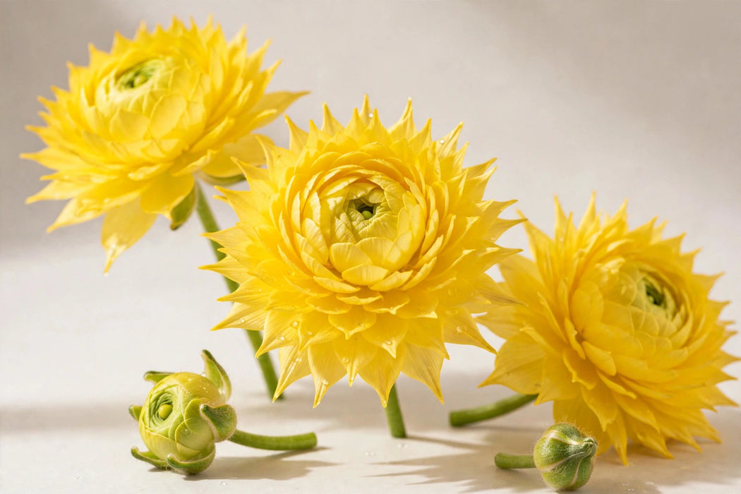 Ranunculus Flower Collection - Butterfly Ranunculus Diones Yellow 50-60CM (120 STEMS / BX)