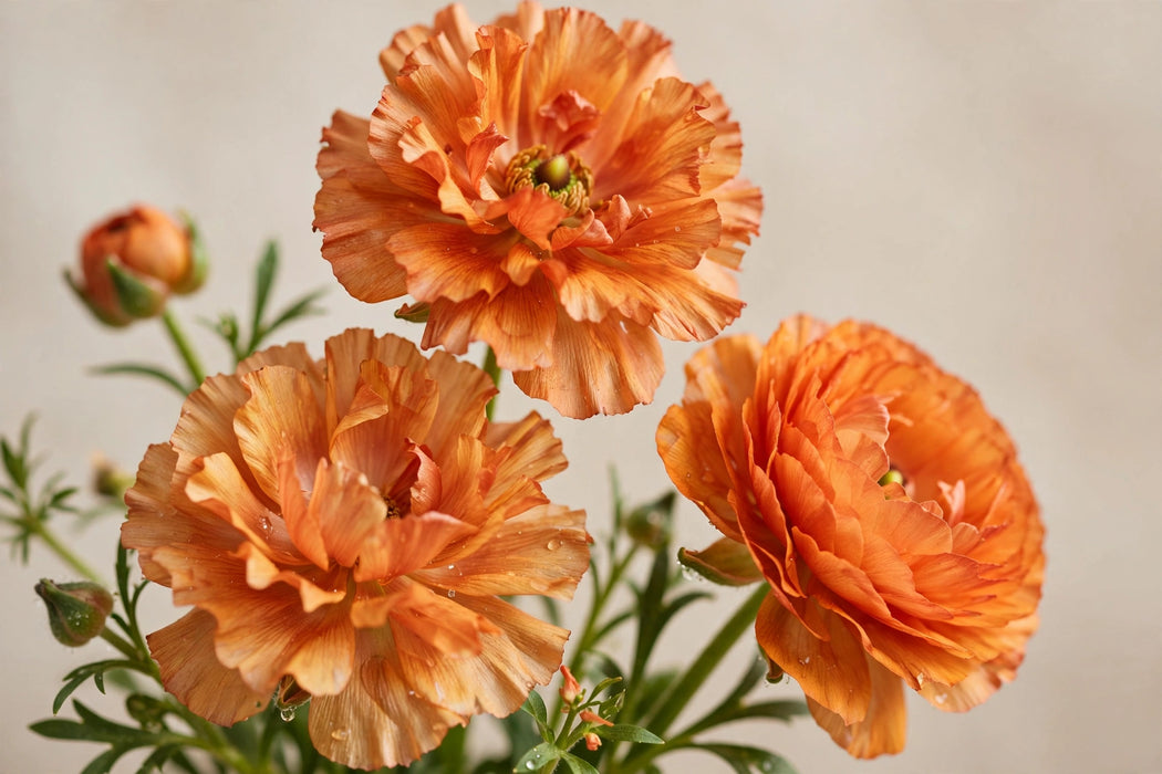 Ranunculus Flower Collection - Butterfly Ranunculus Charis Orange 50-60CM (120 STEMS / BX)
