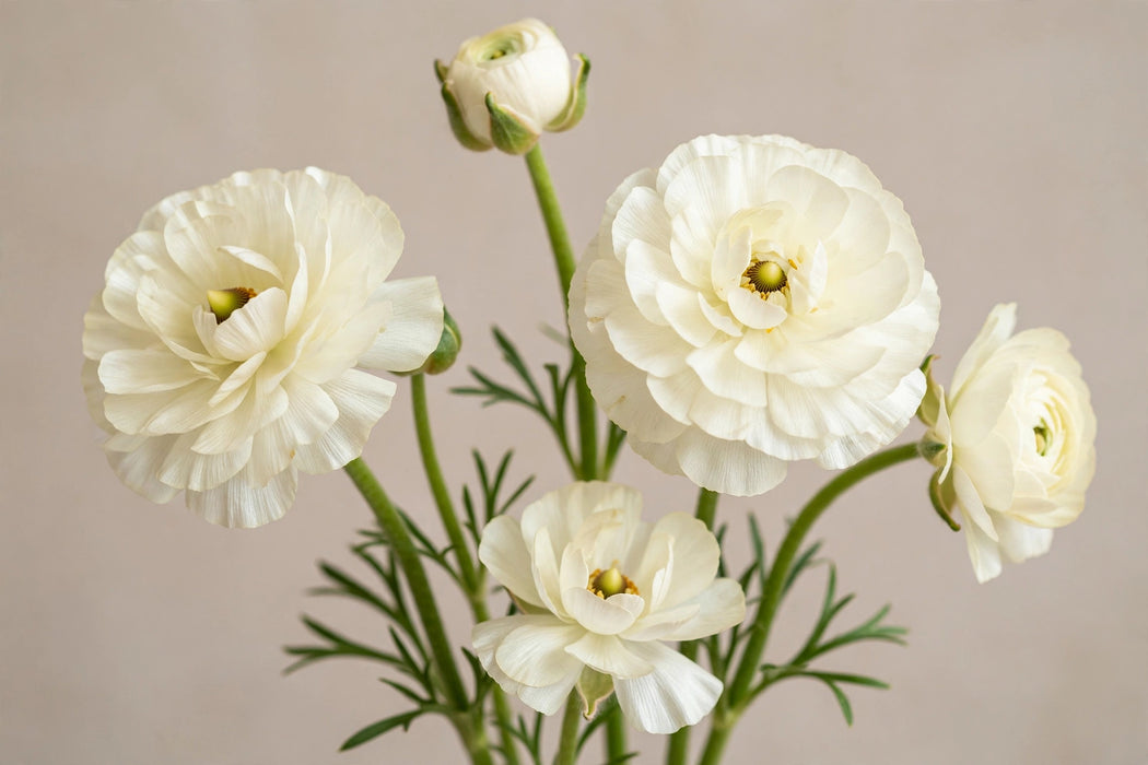 Ranunculus Flower Collection - Butterfly Ranunculus Graces White - Cream 40-50CM (120 STEMS / BX)