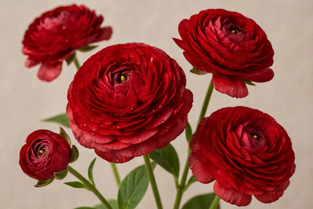 Ranunculus Flower Collection - Butterfly Ranunculus Mussa Red 60-70CM (120 STEMS / BX)