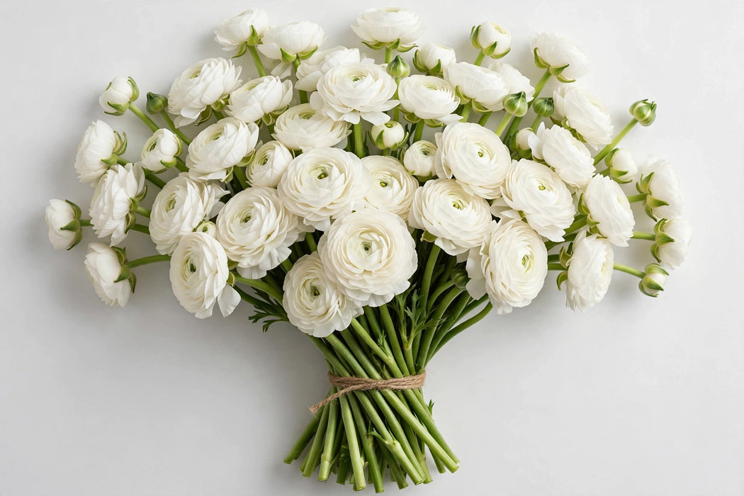 The Ranunculus Collection - Ranunculus White 40-50CM (100 STEMS / BX)