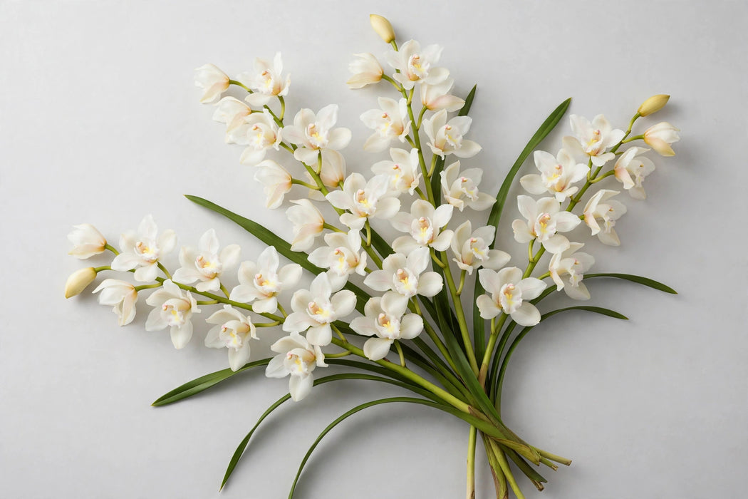 Cymbidium White 60cm 10ST/BX 9-12bl