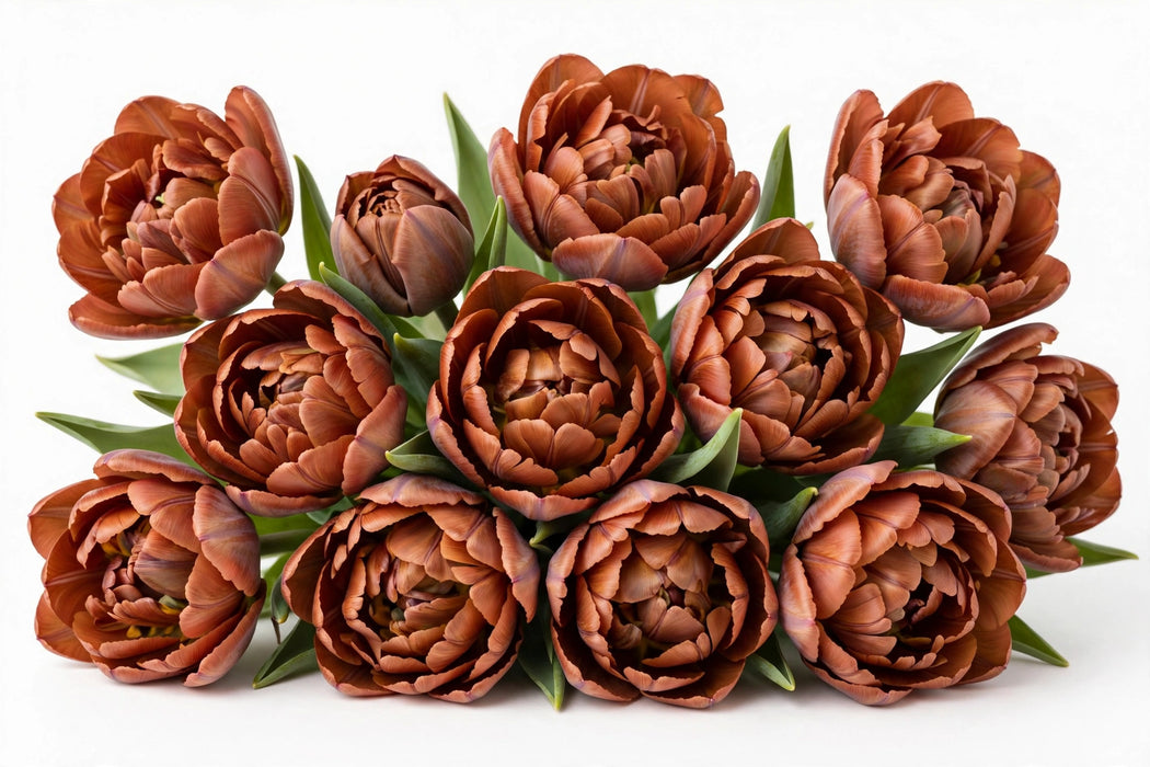 Tulip Collective - Dyed Double Terracotta 37Cm 35Gr - Brown - 150 Stems
