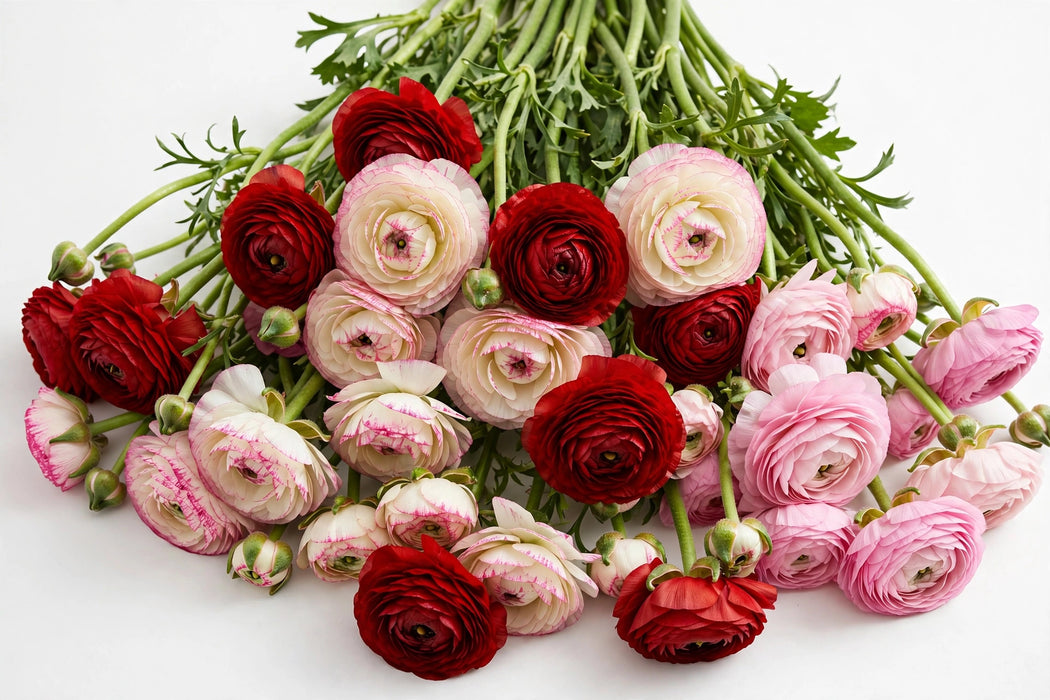The Ranunculus Collection - Romance Ranunculus Assorted 40 Get Lucky + 30 Hydra + 30 Seine 30-40CM (100 STEMS / BX)