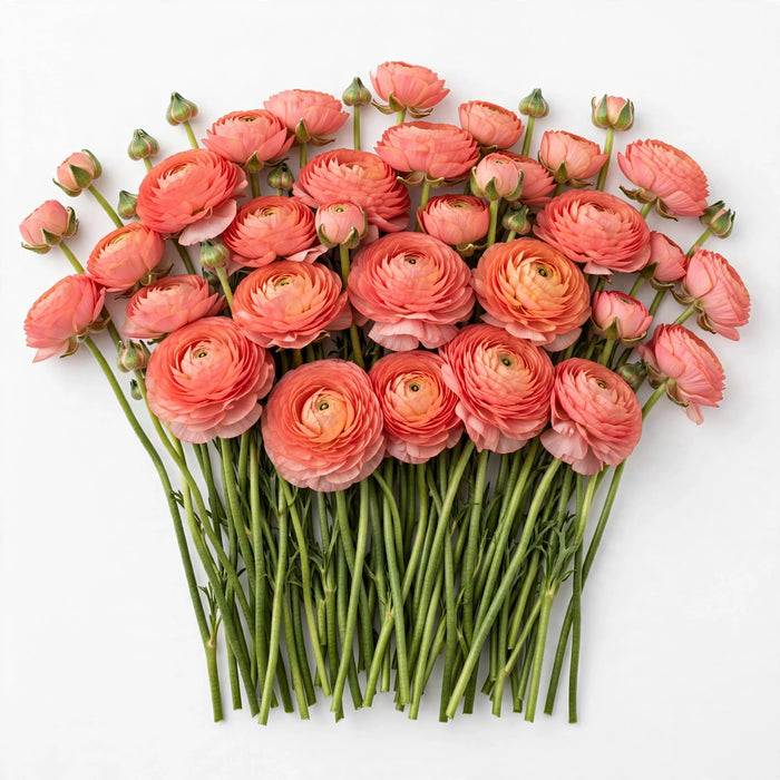 The Ranunculus Collection - Romance Ranunculus Nohant Coral 50-60CM (100 STEMS / BX)