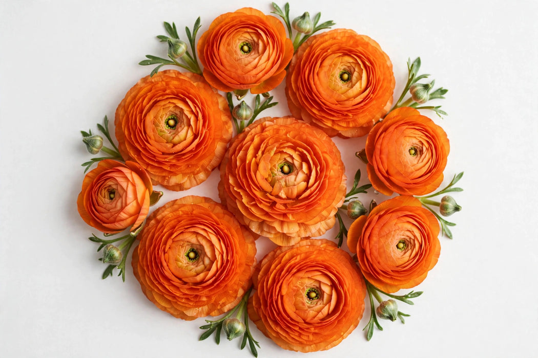 Ranunculus Flower Collection - Ranunculus Orange 30-40CM (120 STEMS / BX)